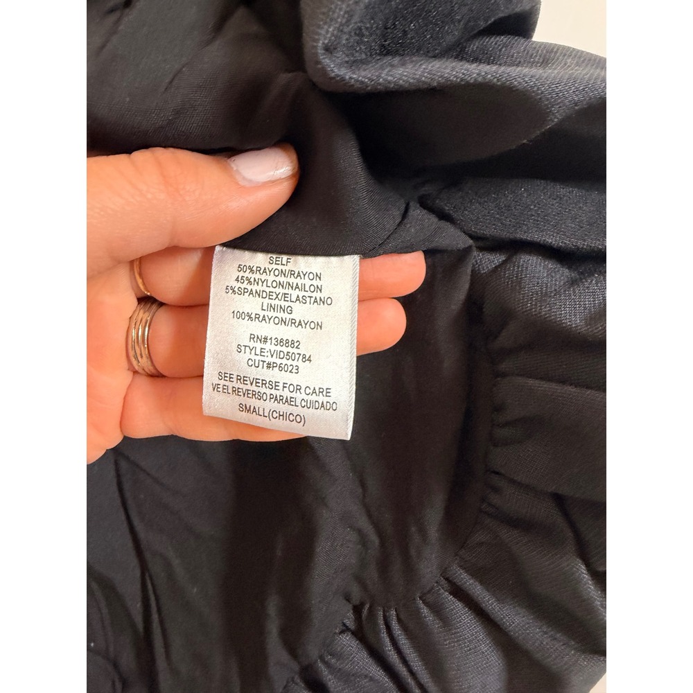 The Vintage Shop Bubble Hem Dress Women Small Black Excellent Corset Strappy - Picture 9 of 11
